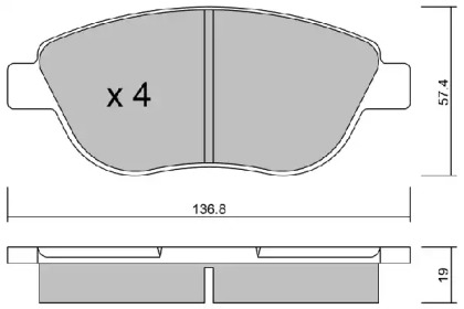 Комплект тормозных колодок (AISIN: BPPE-1004)